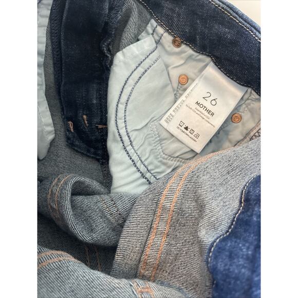 Mother Looker Ankle Fray Girl Crush Blue Jeans Stretch Denim Size 26 Worn Once! - Picture 6 of 6